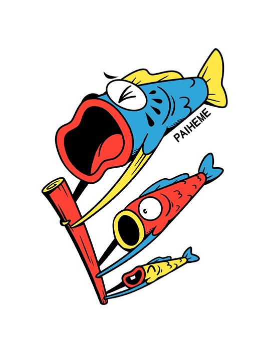 Sticker Koinobori Family, collection Retro Toys vinyle brillant