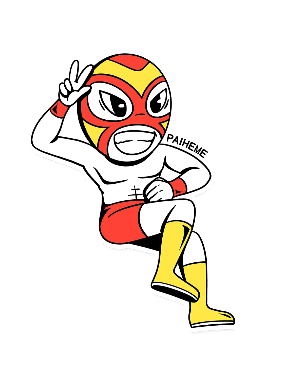 Sticker Luncha Kun, collection Retro Toys vinyle brillant