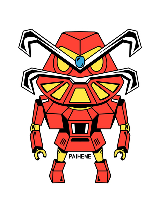 Sticker Meca Daruma, collection Retro Toys vinyle brillant