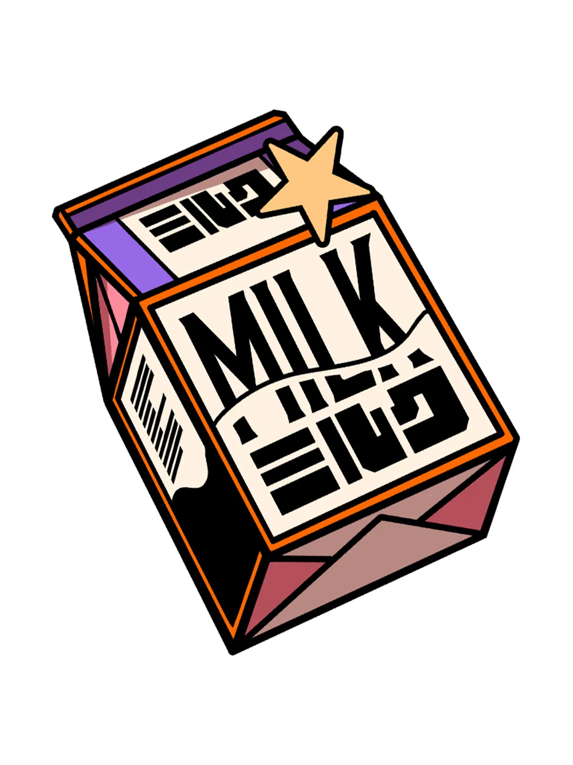 Sticker Milk, collection Konbini Japonais vinyle brillant