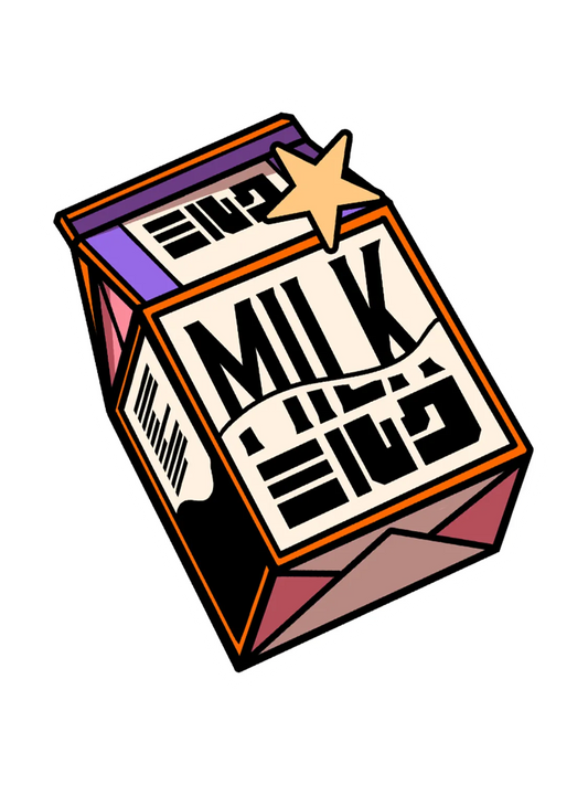 Sticker Milk, collection Konbini Japonais vinyle brillant