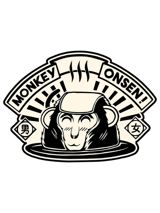 Sticker Monkey Onsen, stickers japonais vinyle brillant