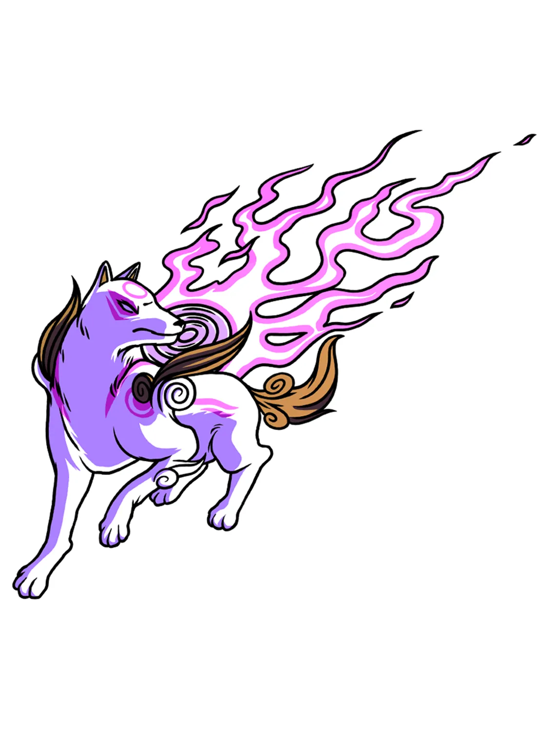 Sticker Okami, stickers japonais vinyle brillant
