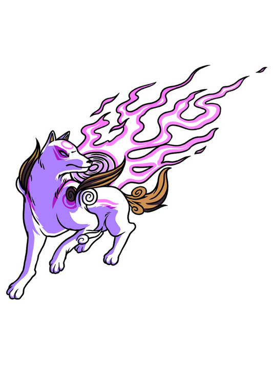Sticker Okami, stickers japonais vinyle brillant