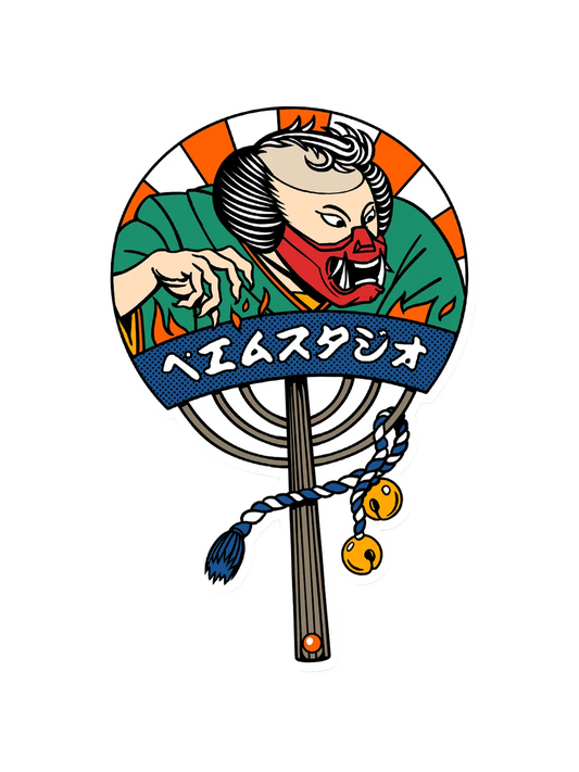 Sticker Oni Magicien, stickers japonais vinyle brillant