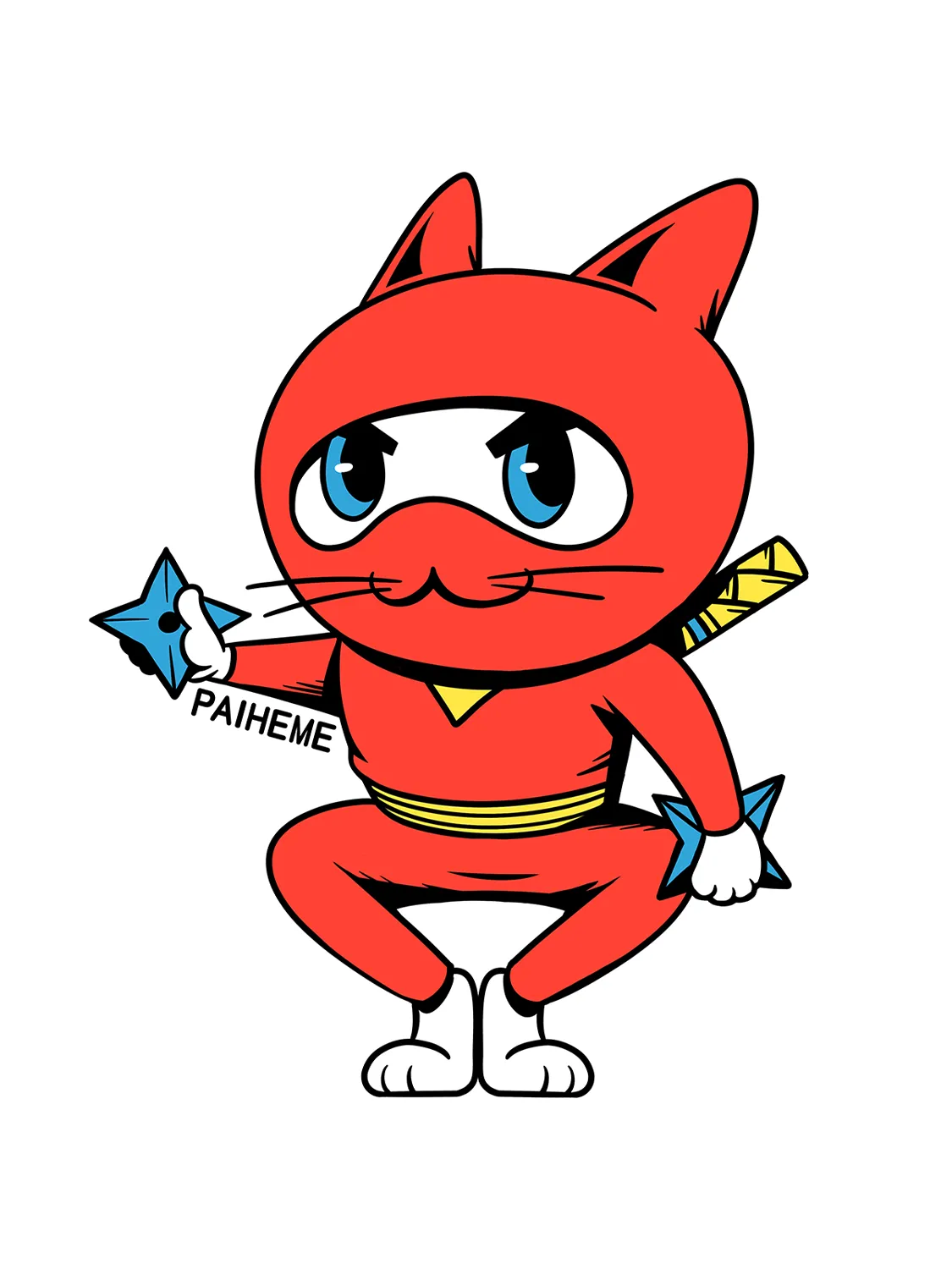 Sticker Rabbit Ninja, collection Retro Toys vinyle brillant