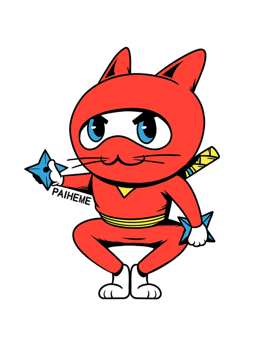 Sticker Rabbit Ninja, collection Retro Toys vinyle brillant