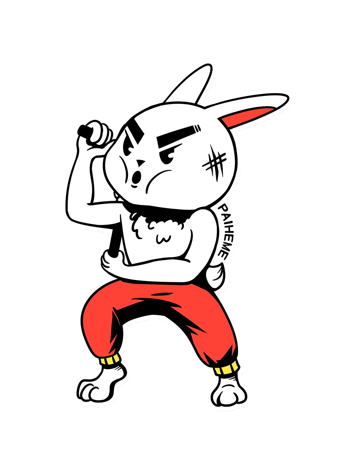 Sticker Rabbit Senshu, collection Retro Toys vinyle brillant