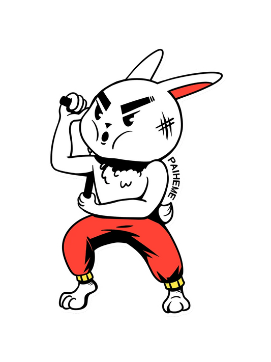 Sticker Rabbit Senshu, collection Retro Toys vinyle brillant