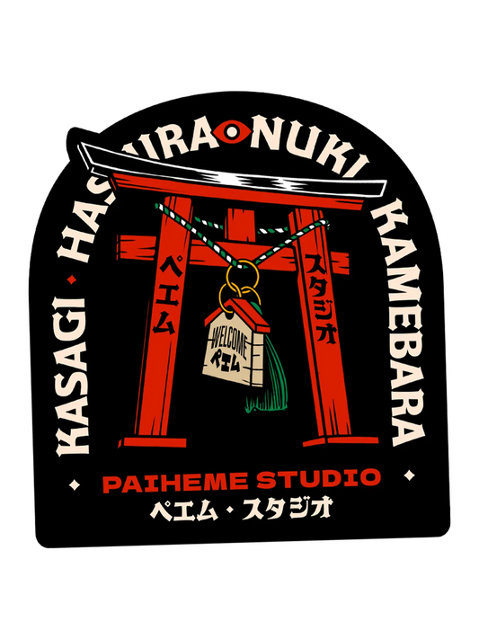 Sticker Red Torii, stickers japon vinyle brillant