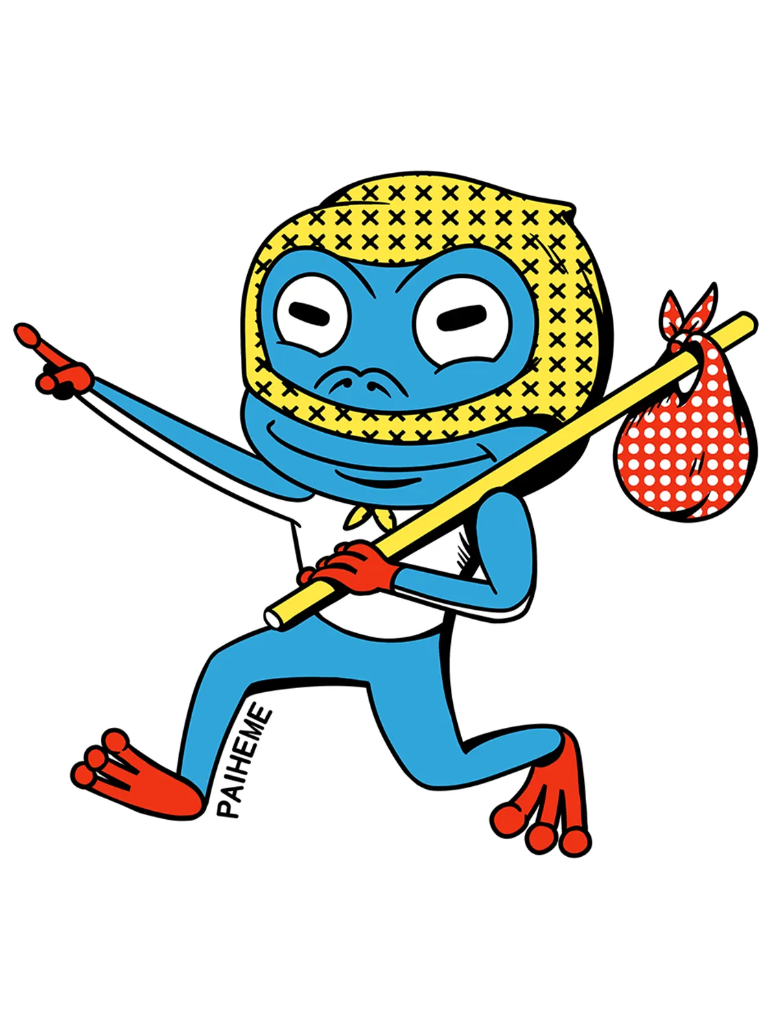 Sticker Robber Frog, collection Retro Toys vinyle brillant
