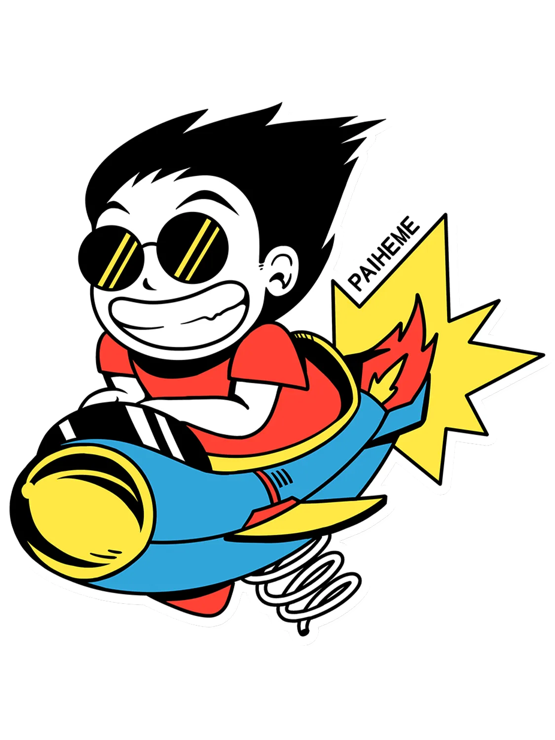 Sticker Rocket Boy, collection Retro Toys vinyle brillant