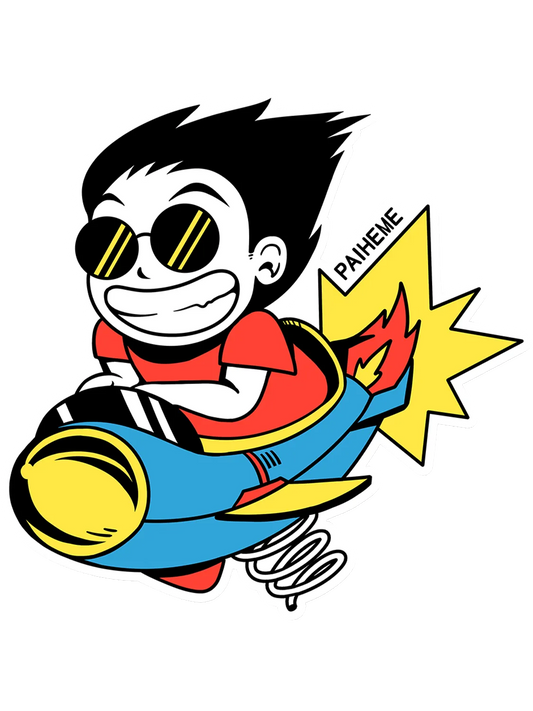 Sticker Rocket Boy, collection Retro Toys vinyle brillant