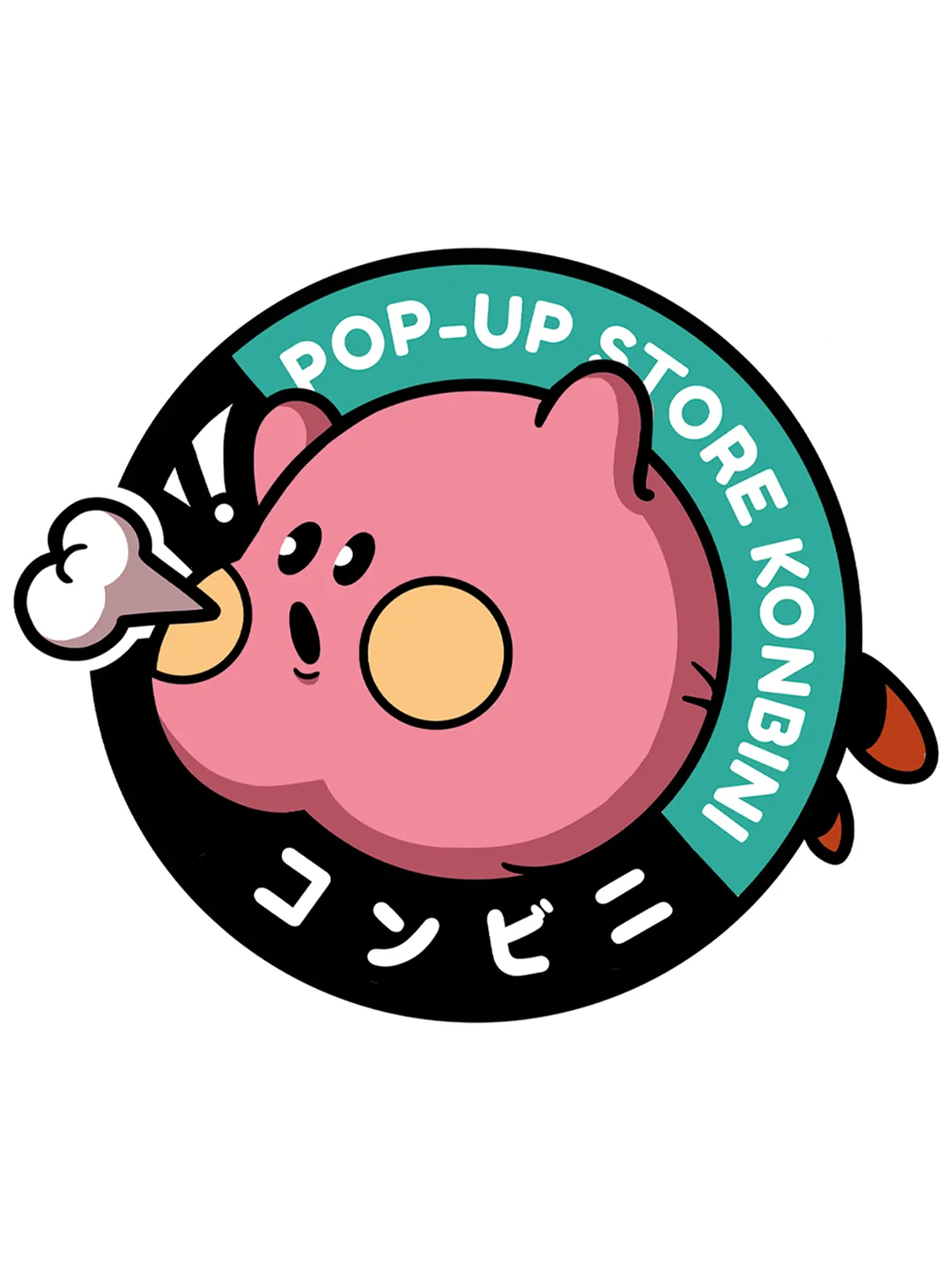 Sticker personnage rond kawaii, collection Konbini Japonais