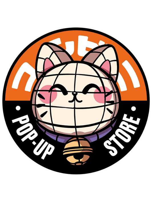 Sticker Maneki Konbini rond, collection Konbini Japonais