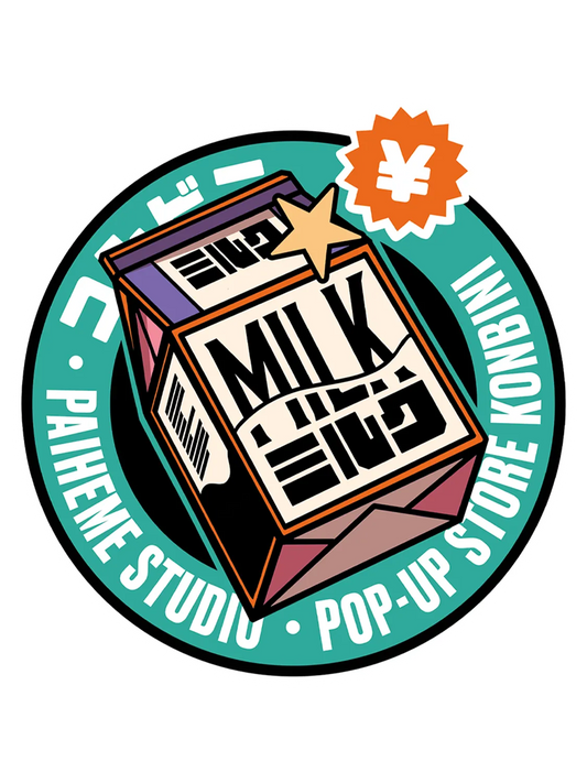 Sticker Milk Circle, collection Konbini Japonais vinyle brillant