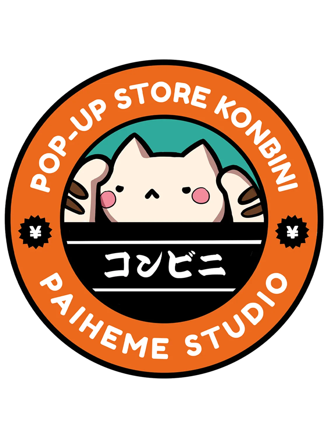 Sticker Tea Cat, collection Konbini Japonais vinyle brillant