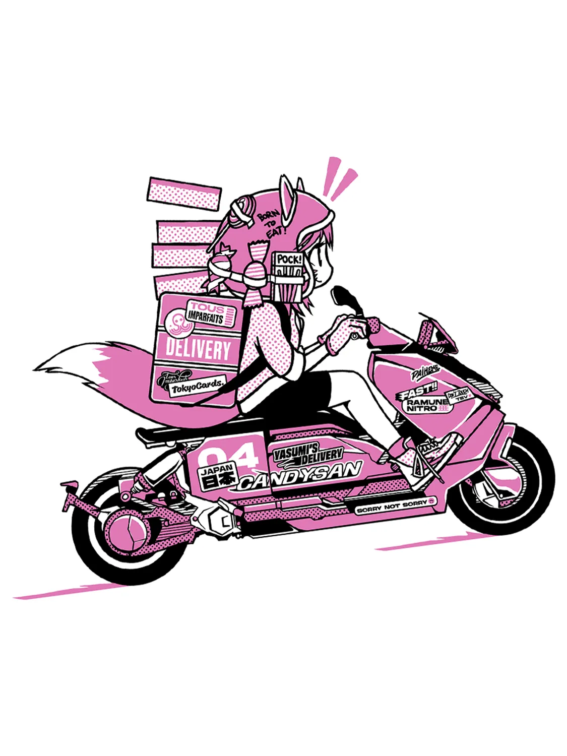 Sticker Scooter, stickers japonais vinyle brillant