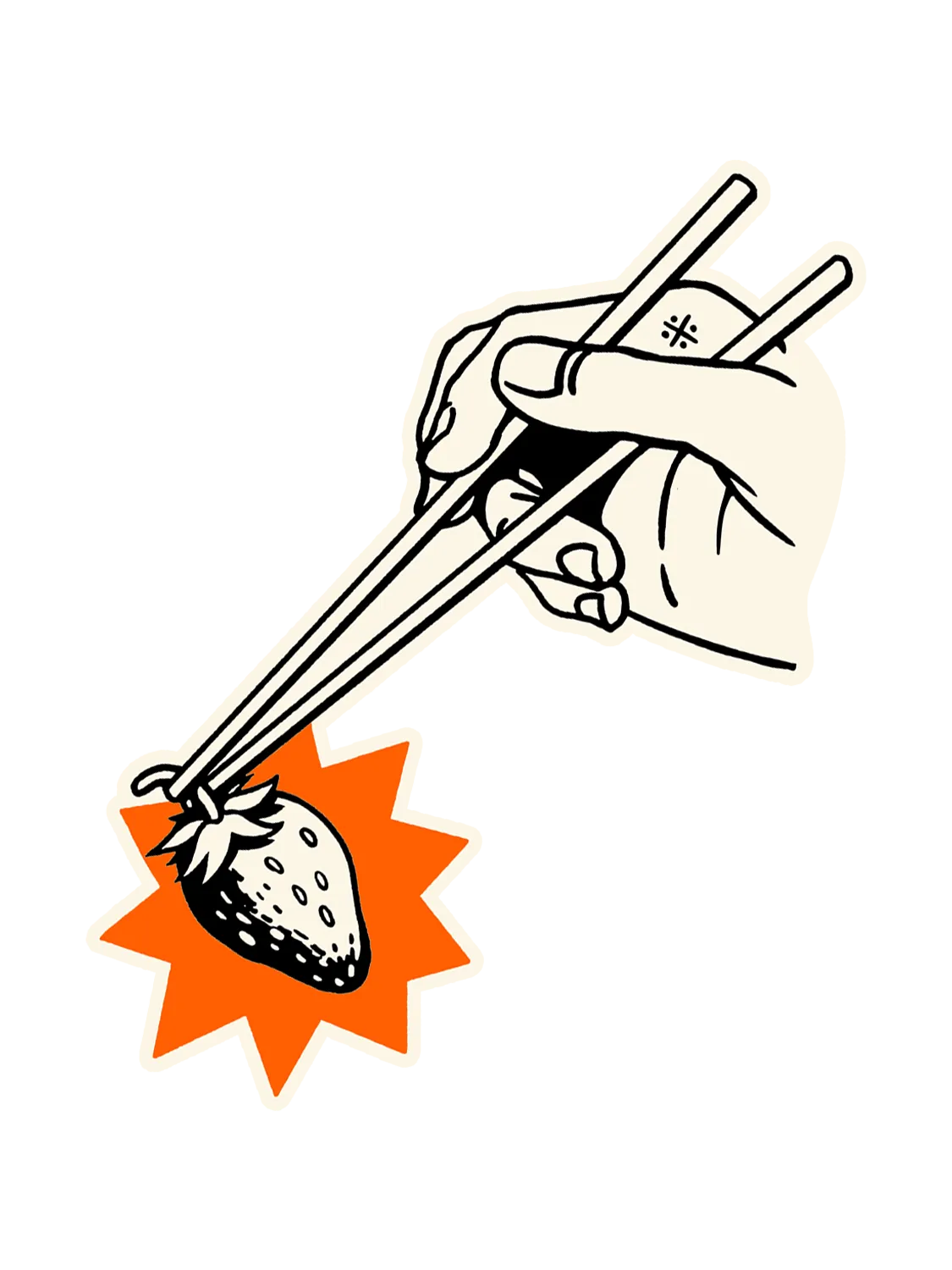 Sticker Strawberry, série Oishi Tattoos vinyle brillant