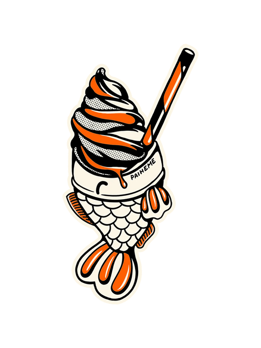 Sticker Taiyaki, série Oishi Tattoos vinyle brillant