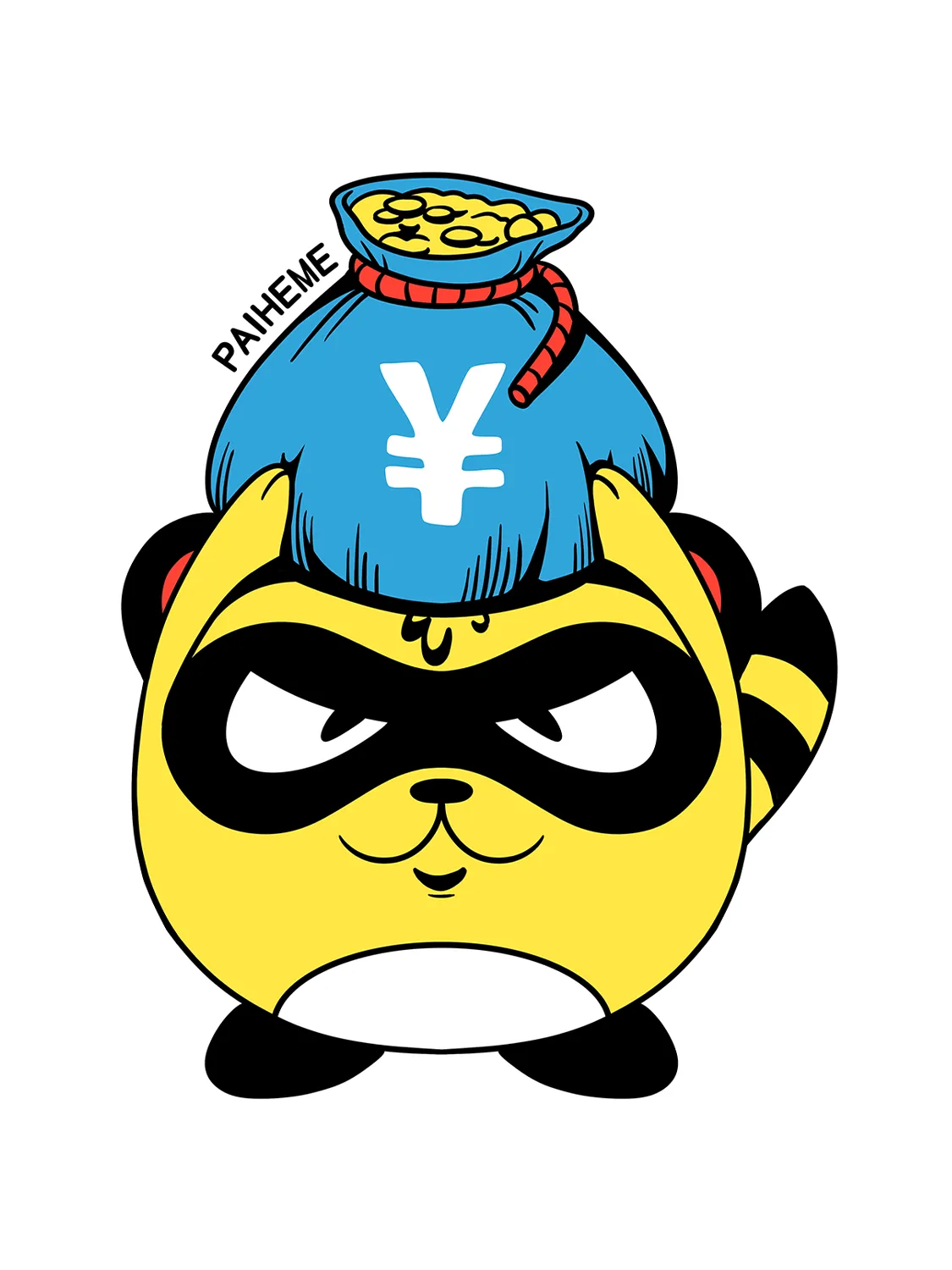 Sticker Thief Tanuki, collection Retro Toys vinyle brillant