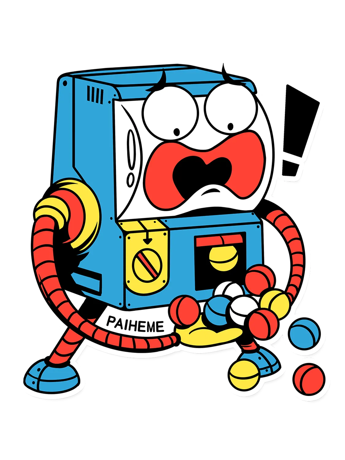 Sticker Unlucky Gashapon, collection Retro Toys vinyle brillant