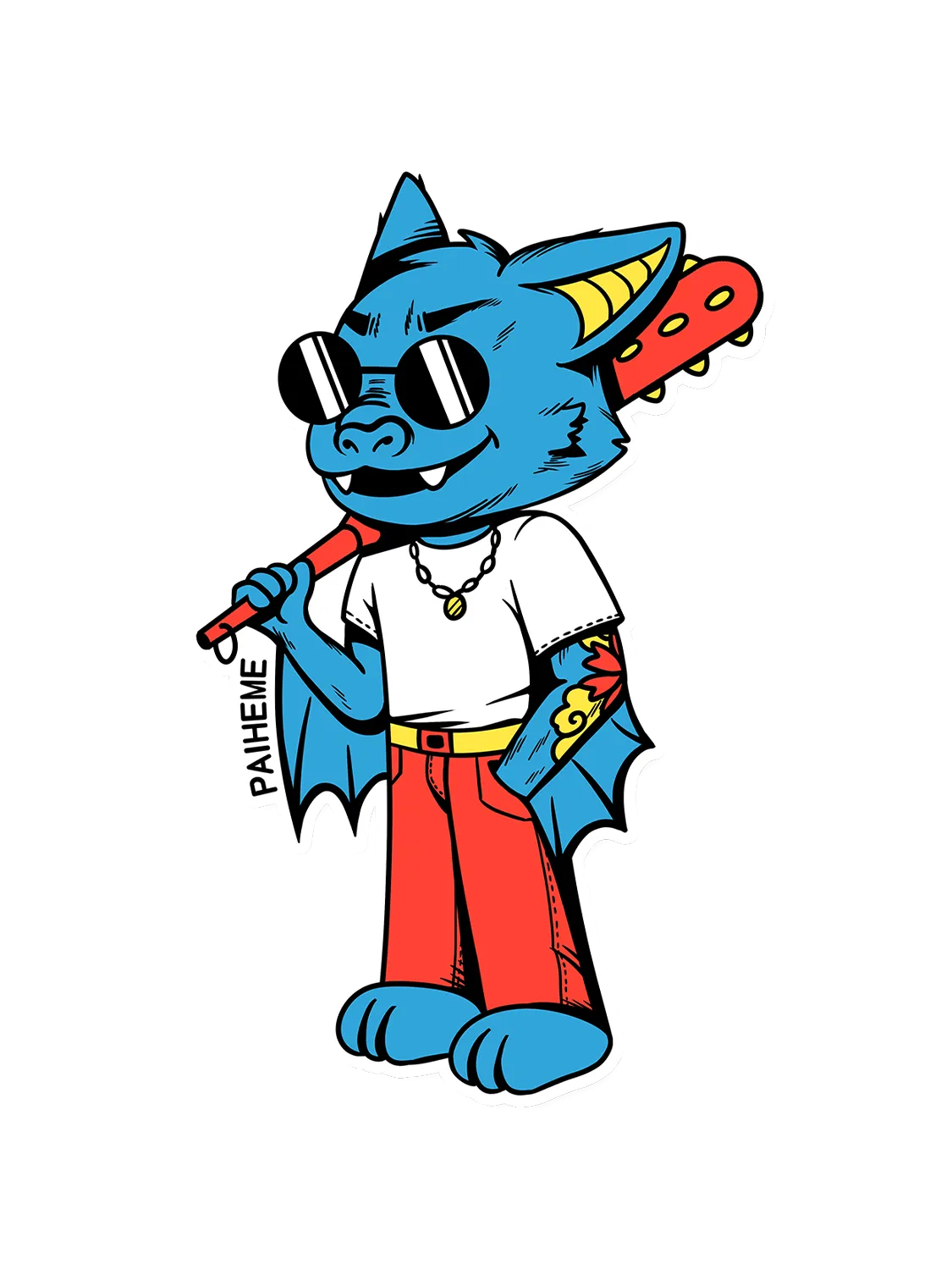 Sticker Yakubat, collection Retro Toys vinyle brillant