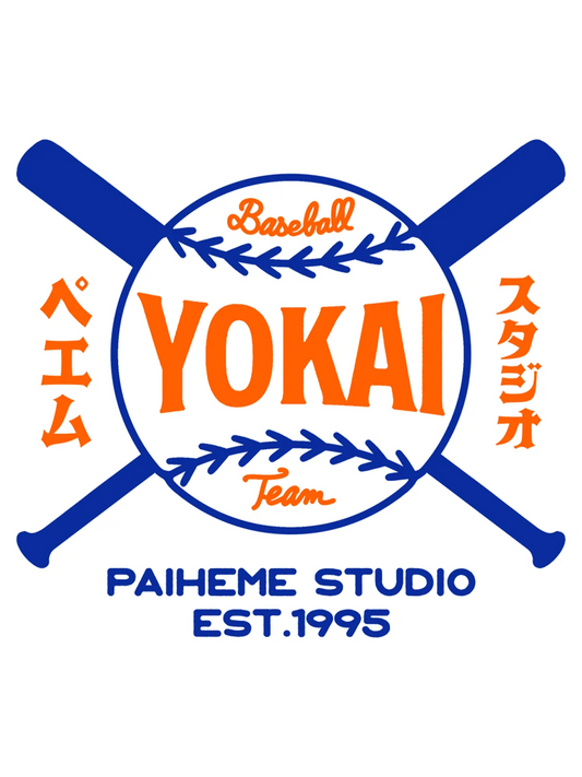 Sticker Yokai Baseball, sticker japonais vinyle brillant