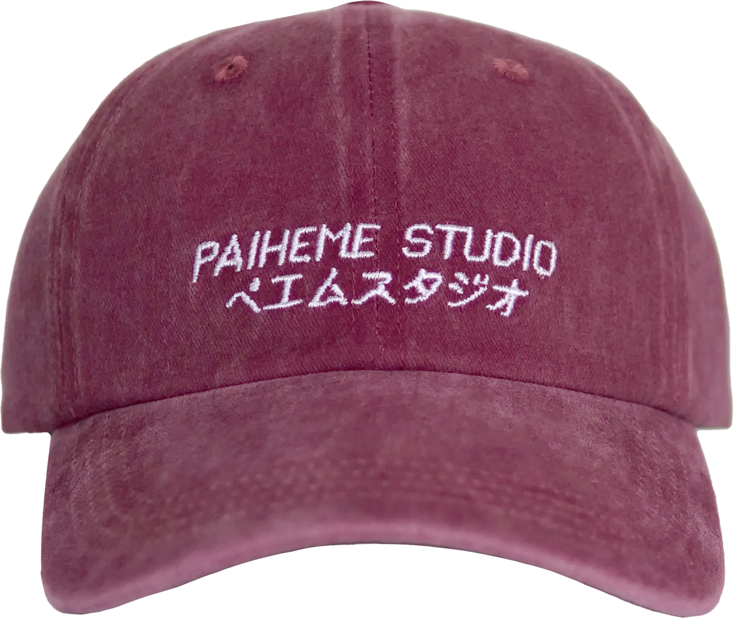 Casquette style japonais Paiheme Studio bordeaux, détail broderie