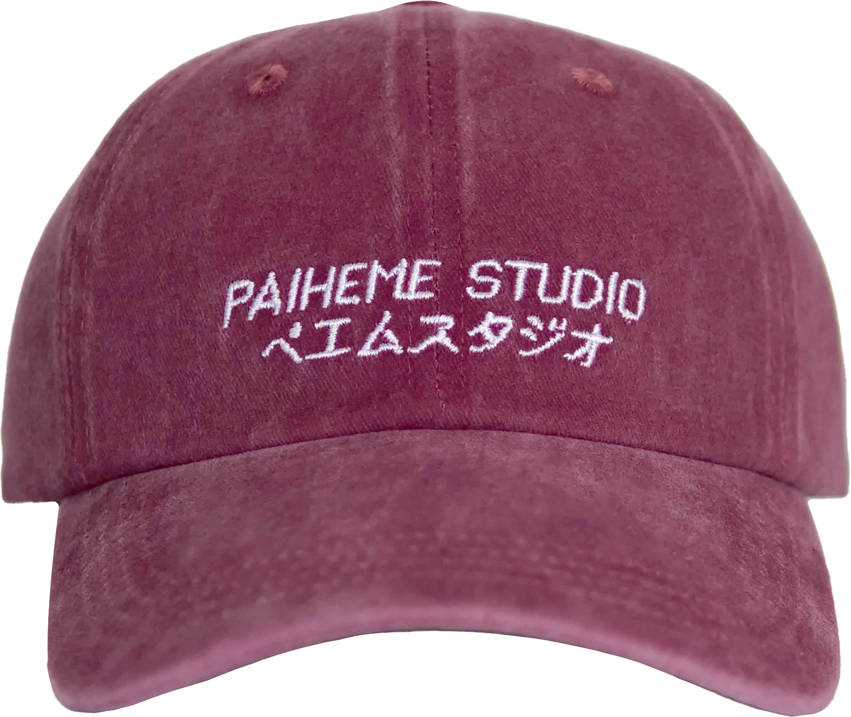 Casquette style japonais Paiheme Studio bordeaux, détail broderie