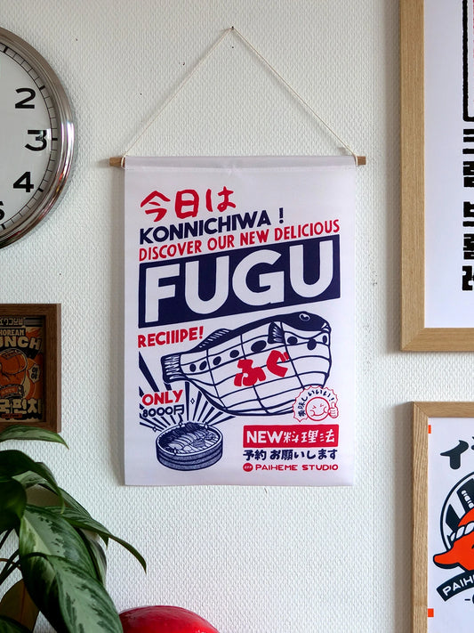Drapeau Fugu, fanion illustré