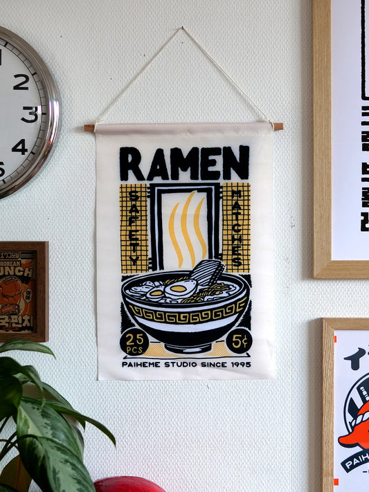 Drapeau Ramen, fanion illustré