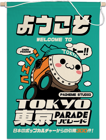Drapeau Tokyo Parade, vue en situation