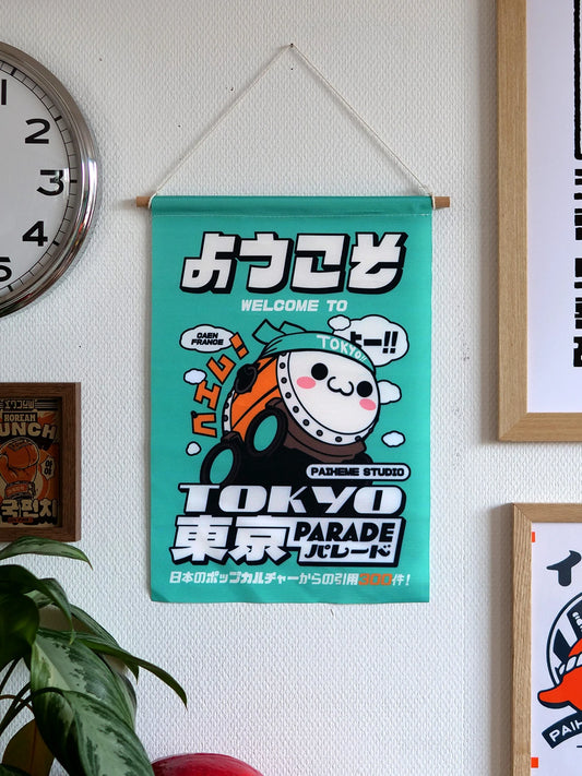Drapeau Tokyo Parade, fanion illustré