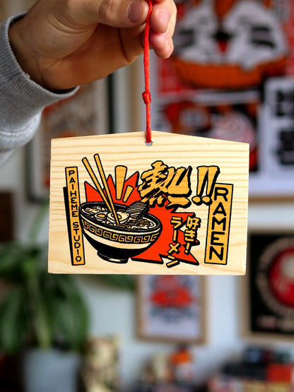 Ema japonais Ramen, plaque en bois