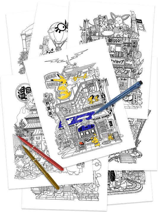 Poster coloriage géant Storefront, visuel complet