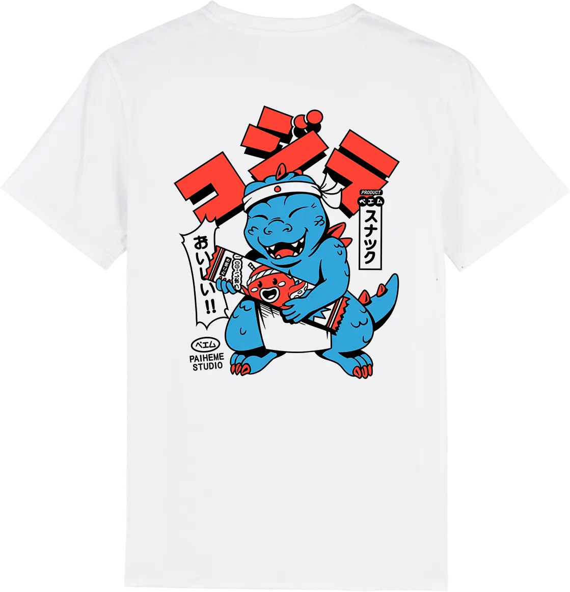 T shirt imprimé japonais Kaiju Colo, dos imprimé DTF