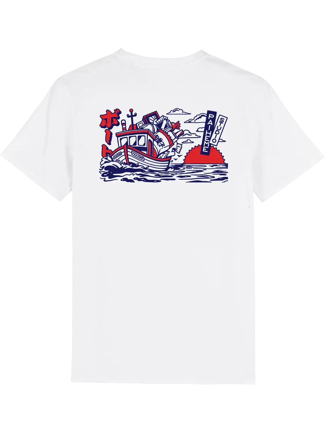 T shirt japon Boat, dos imprimé DTF