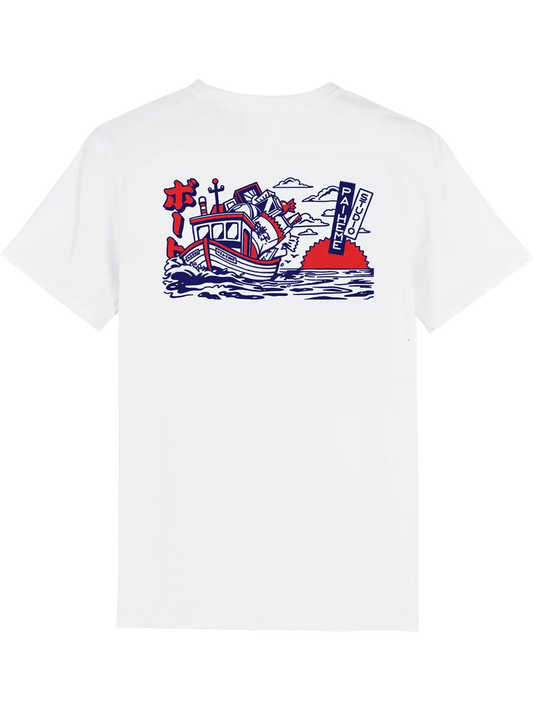 T shirt japon Boat, dos imprimé DTF