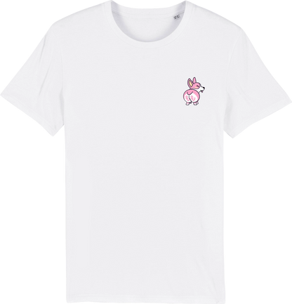 T shirt japon Corgi blanc, broderie côté cœur