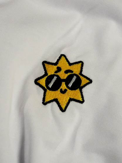 T shirt japon Sun blanc, autre zoom broderie