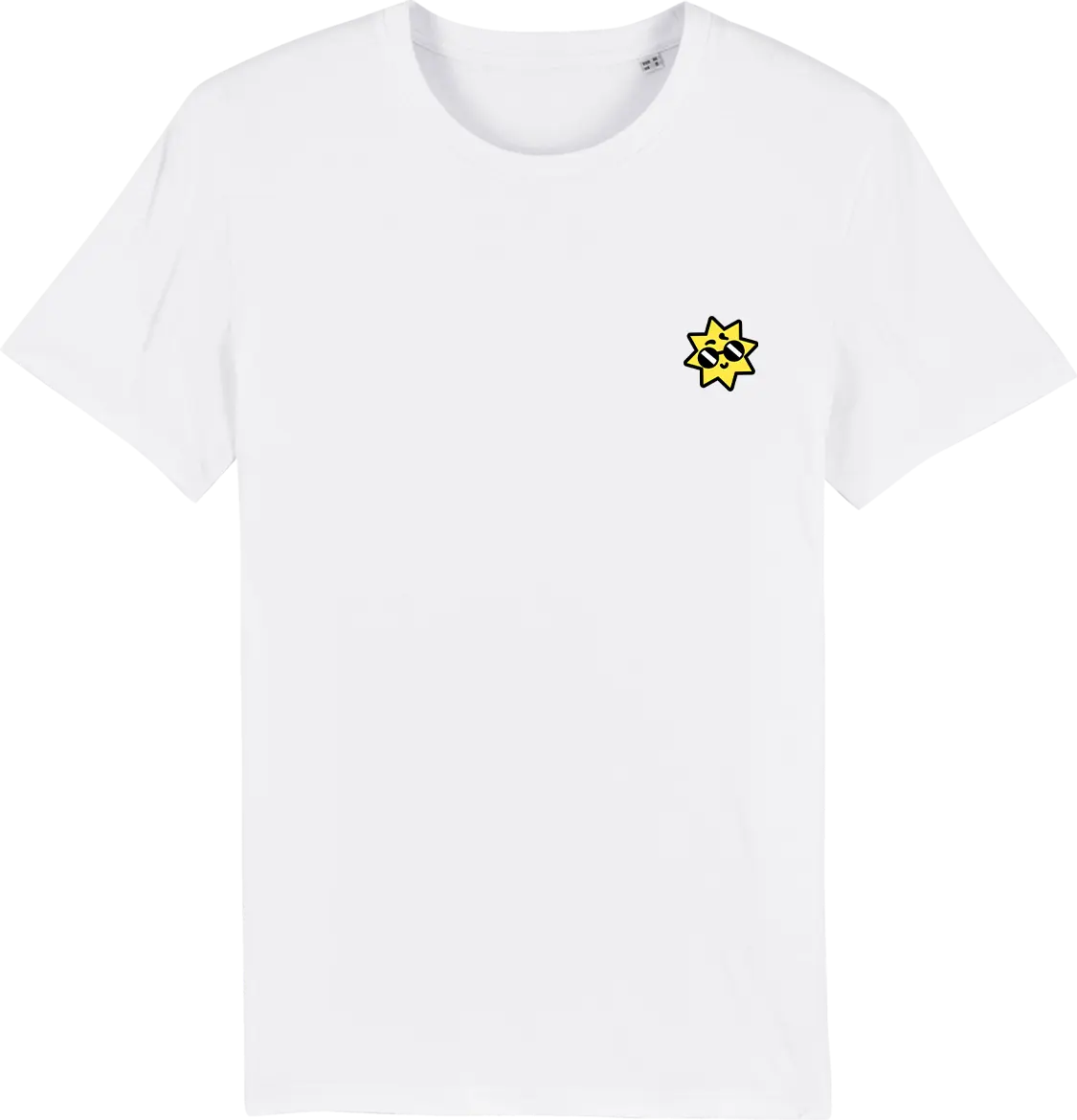 T shirt japon Sun blanc, broderie côté cœur