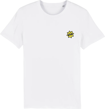 T shirt japon Sun blanc, broderie côté cœur