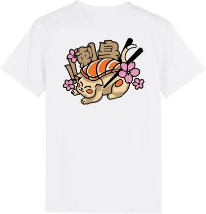T shirt japon Sushicat, dos imprimé DTF