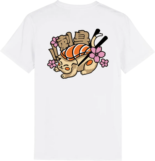T shirt japon Sushicat, dos imprimé DTF