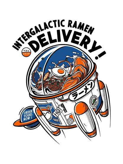 T shirt japonais Intergalactic Ramen, visuel porté