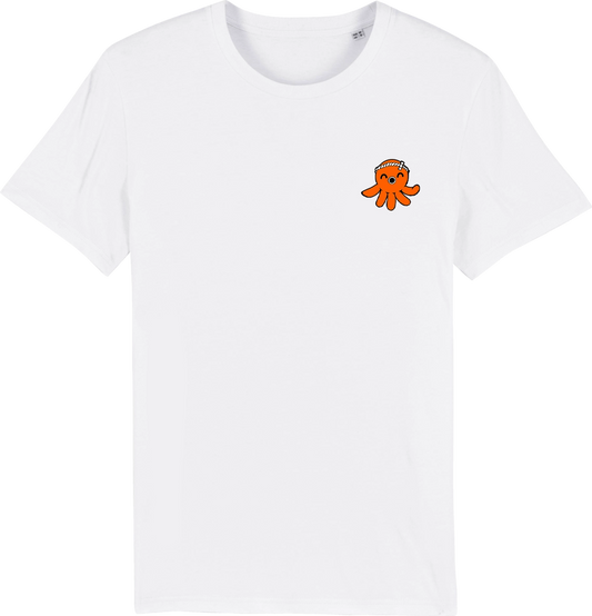 T shirt japonais Takoyaki blanc, broderie côté cœur