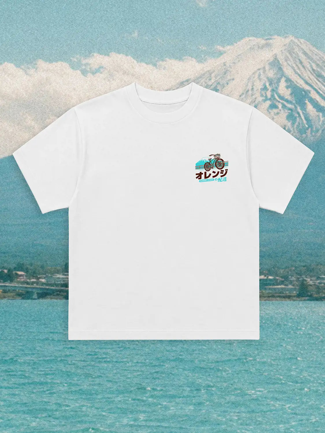 T shirt motif japonais Fuji Ride, mockup face