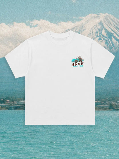T shirt motif japonais Fuji Ride, mockup face