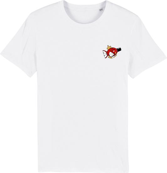 T shirt motif japonais Koikingu blanc, broderie côté cœur